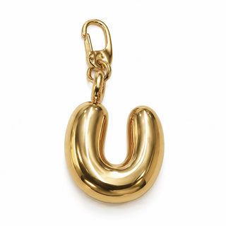 Large 3D Gold Letter Charm – U