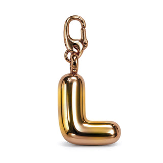 Large 3D Gold Letter Charm – L