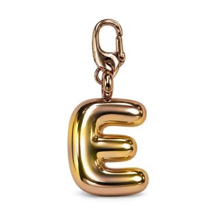 Large 3D Gold Letter Charm – E