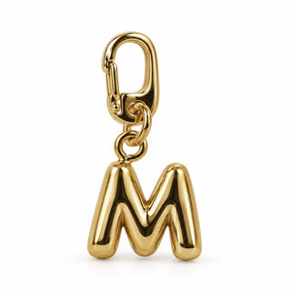 Small Gold Letter Charm – M