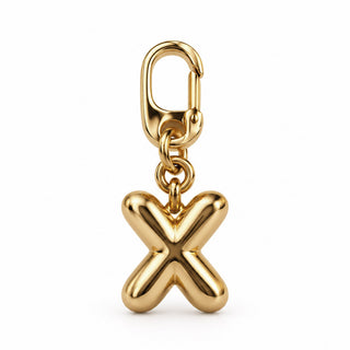 Small Gold Letter Charm – X