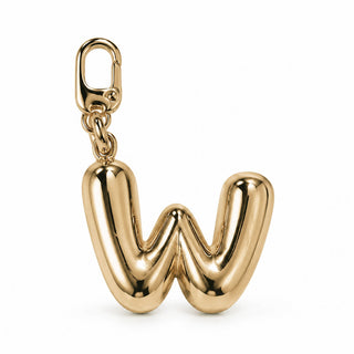 Large 3D Gold Letter Charm – W