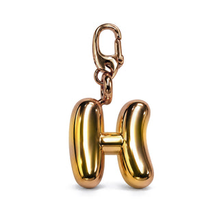 Large 3D Gold Letter Charm – H