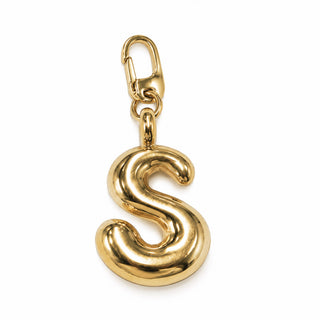 Large 3D Gold Letter Charm – S