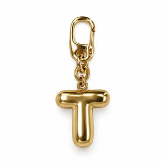 Small Gold Letter Charm – T