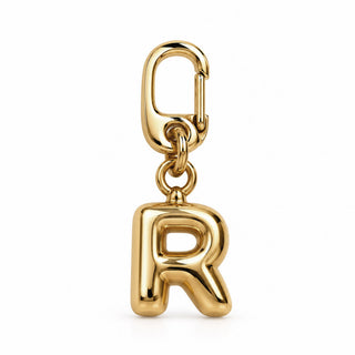 Small Gold Letter Charm – R