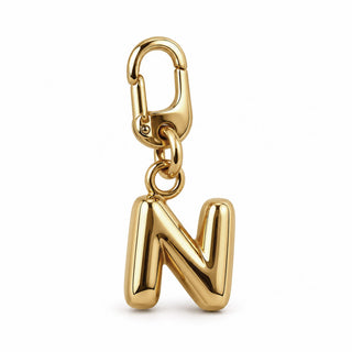 Small Gold Letter Charm – N