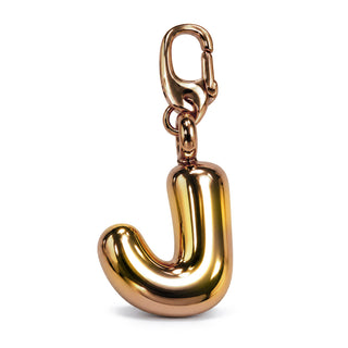 Large 3D Gold Letter Charm – J