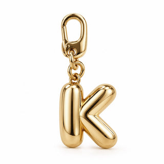 Large 3D Gold Letter Charm – K