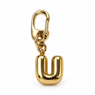 Small Gold Letter Charm – U