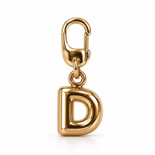 Small Gold Letter Charm – D