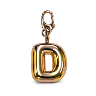 Large 3D Gold Letter Charm – D