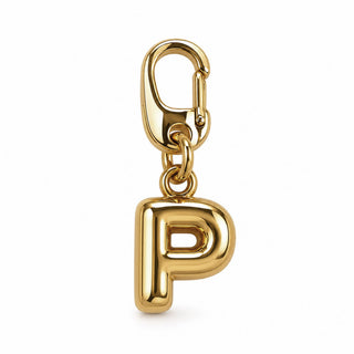 Small Gold Letter Charm – P