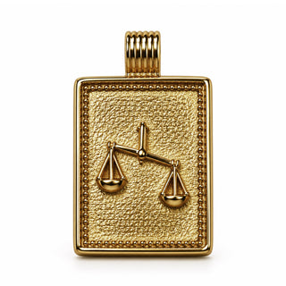 14K Square Zodiac Tag