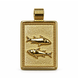 14K Square Zodiac Tag