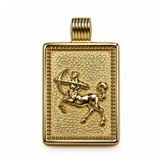 14K Square Zodiac Tag