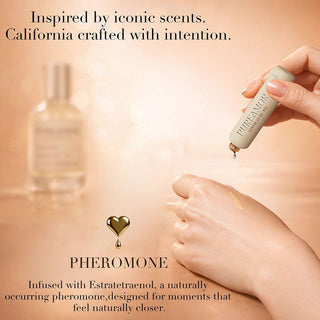 Hand holding a dropper with a product labeled 'Pure Flavor' on a beige background.