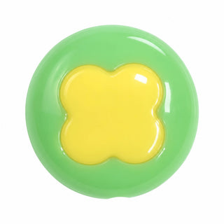 18mm Two-Tone Heart Bead – Green with Yellow Heart