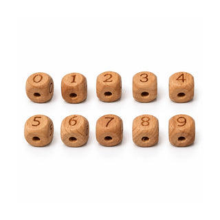 16mm Floral Number Bead