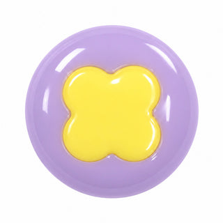 18mm Two-Tone Heart Bead – Purple with Yellow Heart