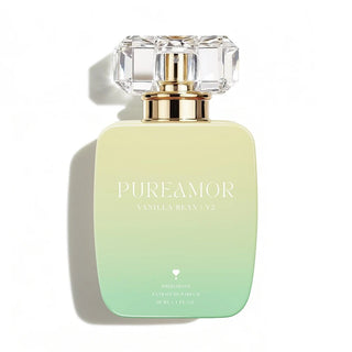 PureAmor 30ml Perfume bottle labeled 'PUREAMOR Vanilla Bean V2' with a gradient design on a white background